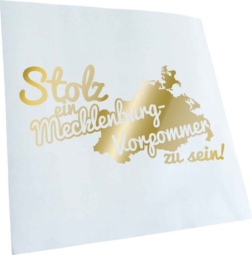 Kiwistar - Autoaufkleber - Mecklenburg-Vorpommer Stolz - Goldchrom - 60x30cm - Aufkleber für Auto, Laptop, Fahrrad, LKW, Motorrad mehrfarbig JDM D...