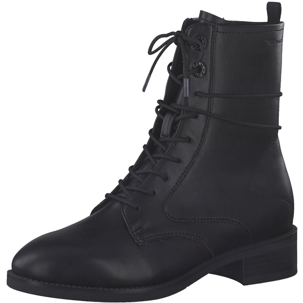 Tamaris Damen Stiefeletten Schnürung Reißverschluss Blockabsatz 1-25004-29, Größe:37 EU, Farbe:Schwarz