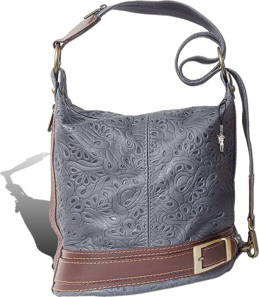 Florence echte Leder Tasche Damen Rucksack grau 23x25x17 inklusive Italienanhänger D2OTF104K