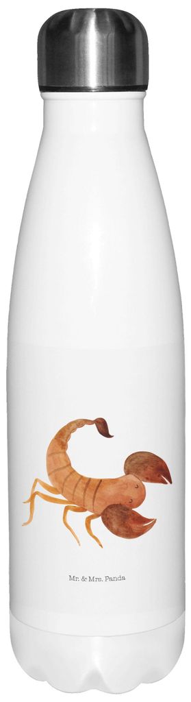 Mr. & Mrs. Panda Trinkflasche Sternzeichen Skorpion Classic - Weiß - Geschenk, Thermos, Geburtstag Oktober, Wasserflasche, Skorpione, November, tr...
