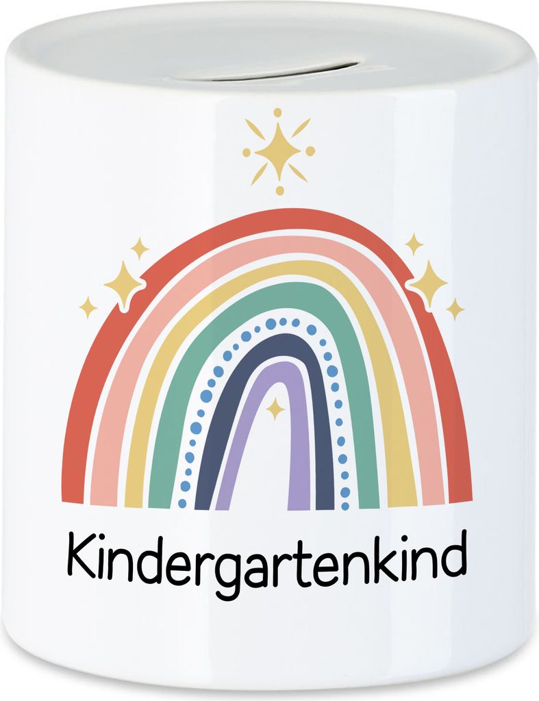 Kindergartenkind Spardose Geschenk Kindergarten Start Kita Regenbogen Sterne Buntes Motiv