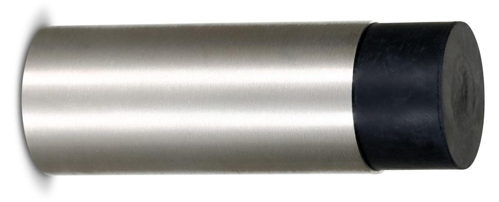 Türstopper aus Edelstahl mit Gummidichtung – Türpuffer, Türstopper für Türgriffe inklusive Montagematerial zur Wandmontage, Ø 2,7 cm, L 7,6 cm