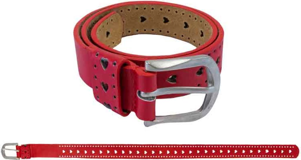 Gürtel Herzchen rot 55 cm - bb-Klostermann 22173 - Kindergürtel -