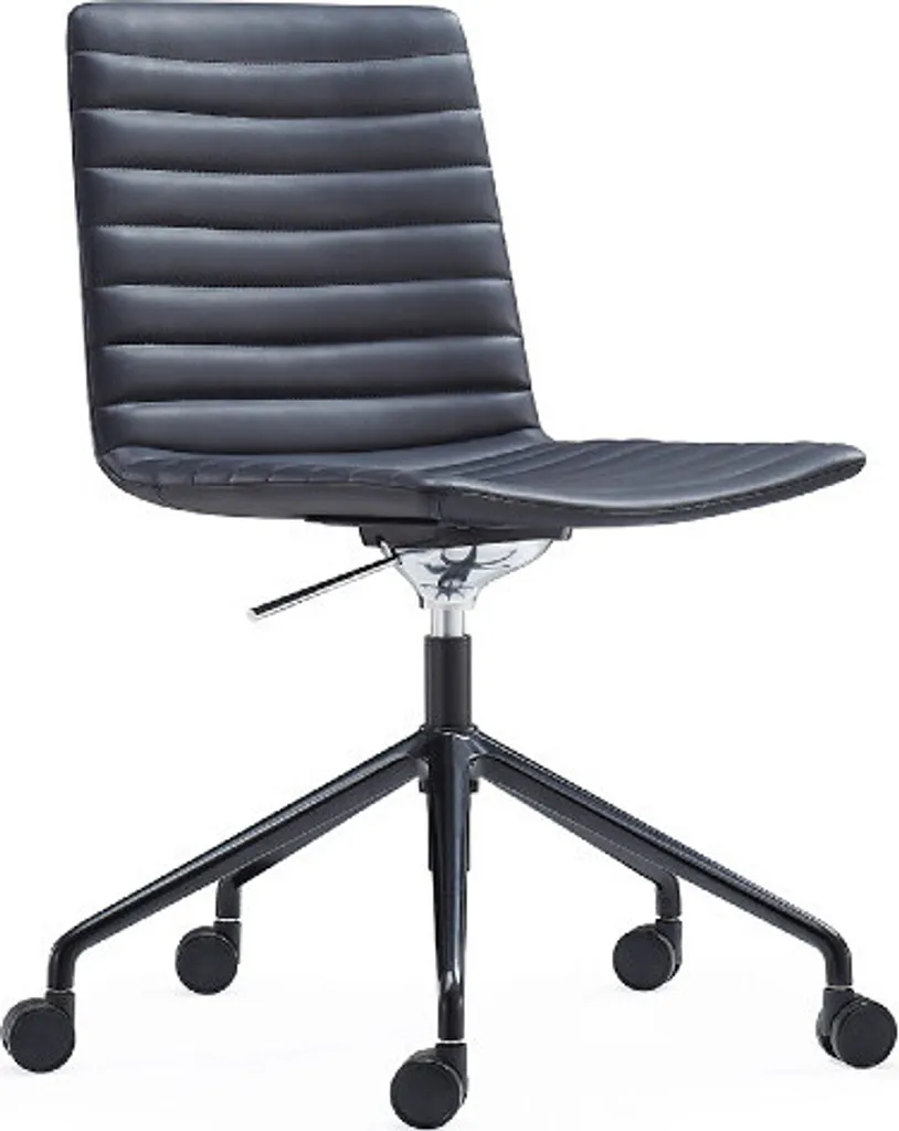 Chaises de bureau pour télétravail NIMBUS noires lot de 2 réglables en PU