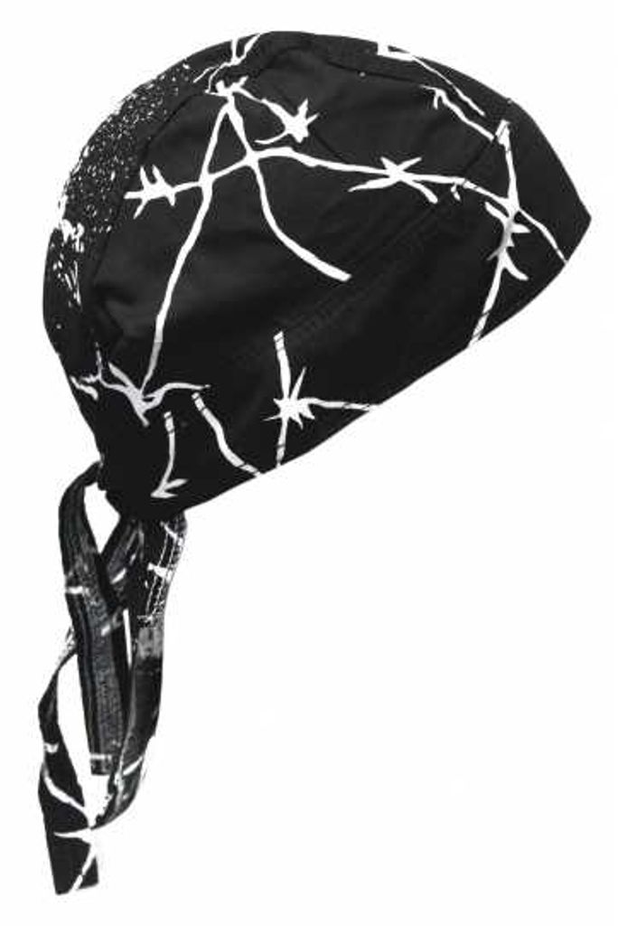 Bandana Kopftuch Totenkopf mit Stacheldraht, Kopftuch mit Produktbild 