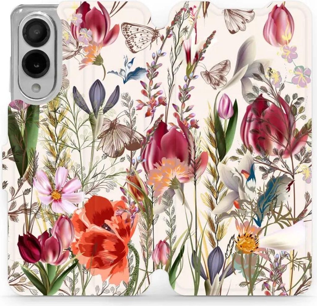 Handyhülle mit klappe für Galaxy S25 Edge, Mobiwear Book, Blumenstrauß