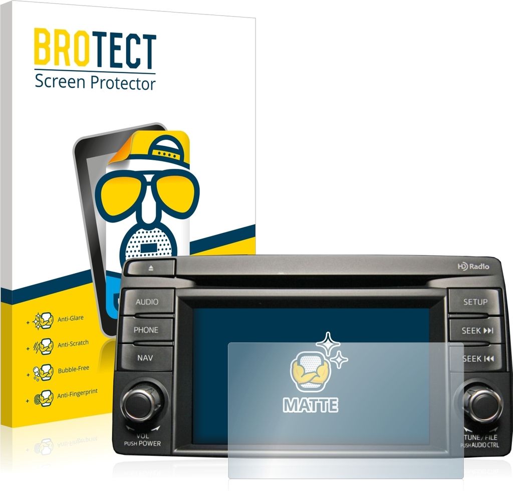 2x BROTECT Schutzfolie für Mazda CX-5 2012-2014 Infotainment System Displayschutz Displayschutzfolie Folie Matt Entspiegelungsfolie