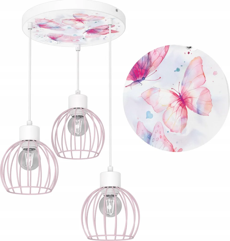 Lustre Plafonnier Papillon LED E27 pour Chambre d'Enfant - Design Polonais