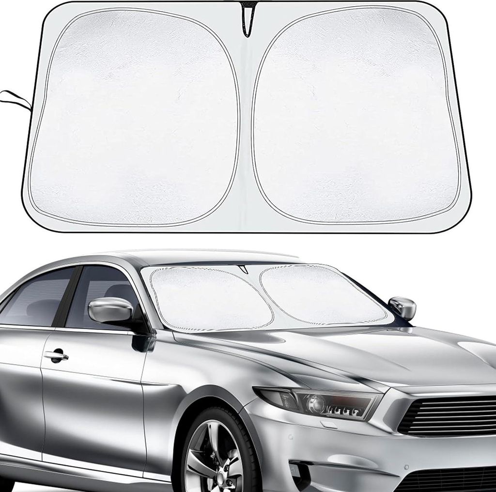 Sonnenschutz Auto Frontscheibe, 145X80cm Auto Windschutzscheibe Sonnenschirm, Auto Windschutzscheibe Abdeckung Innen, Frontscheibenabdeckung Faltba...