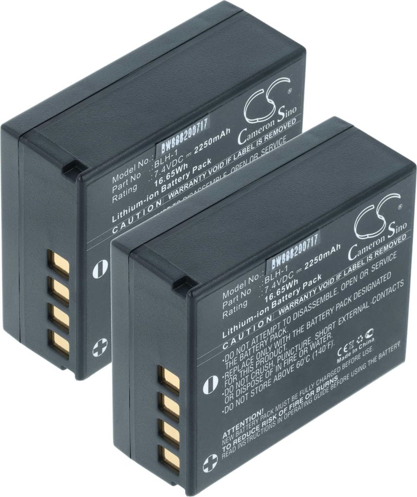 vhbw 2x Akku kompatibel mit Olympus HLD-9 (battery grip) Kamera (2250 mAh, 7,4 V, Li-Ion)