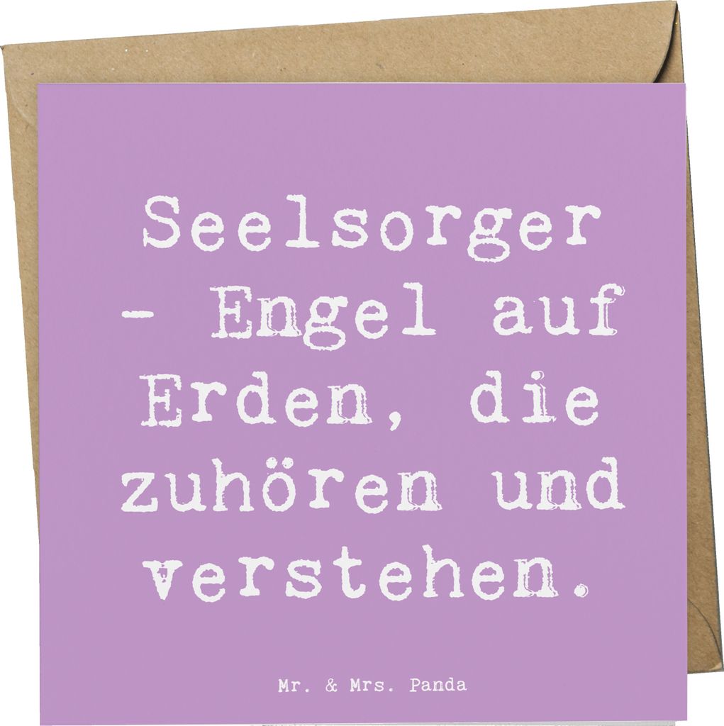 Mr. & Mrs. Panda Grußkarte Spruch Seelsorger Engel - Lavendeltraum - Geschenk, Dankeschön, Freundschaft, Aufmerksamkeit, Mitgefühl, Danke sagen,...