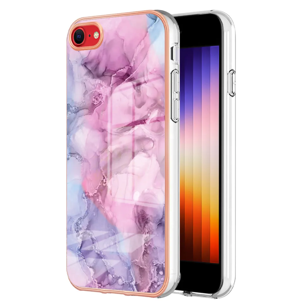 Custodia Antiurto iPhone SE 2022/8/7 - Silicone TPU Rosa con Fantasia