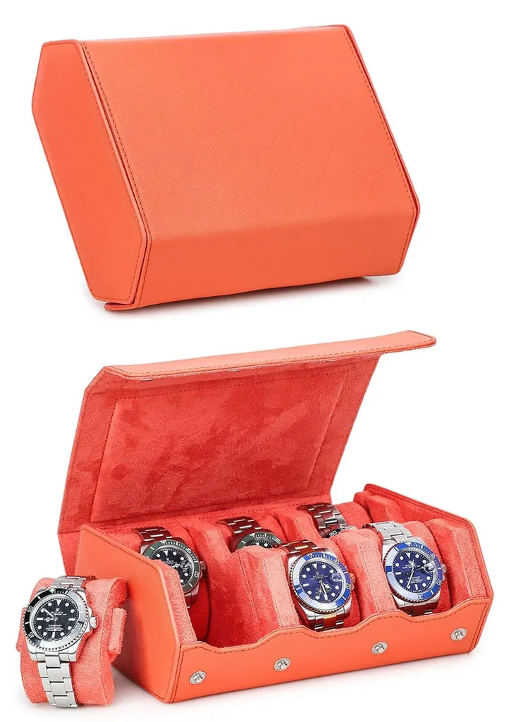 Étui de protection pour 6 montres, boîte de voyage en cuir