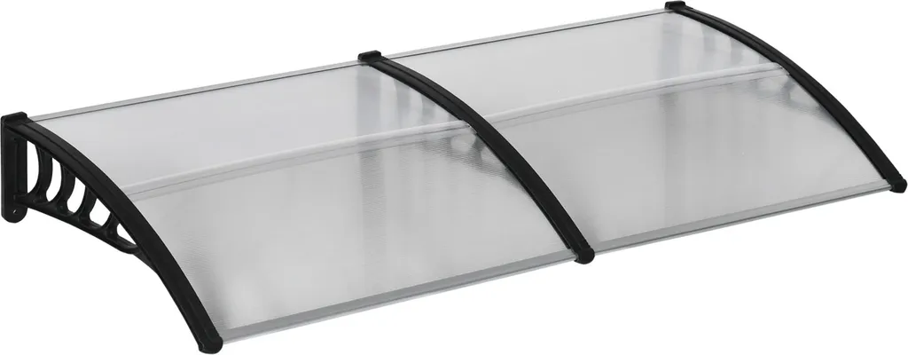 Fortuna Lai Pensilina 200x96 cm - Tettoia per Ingresso in Alluminio Nero