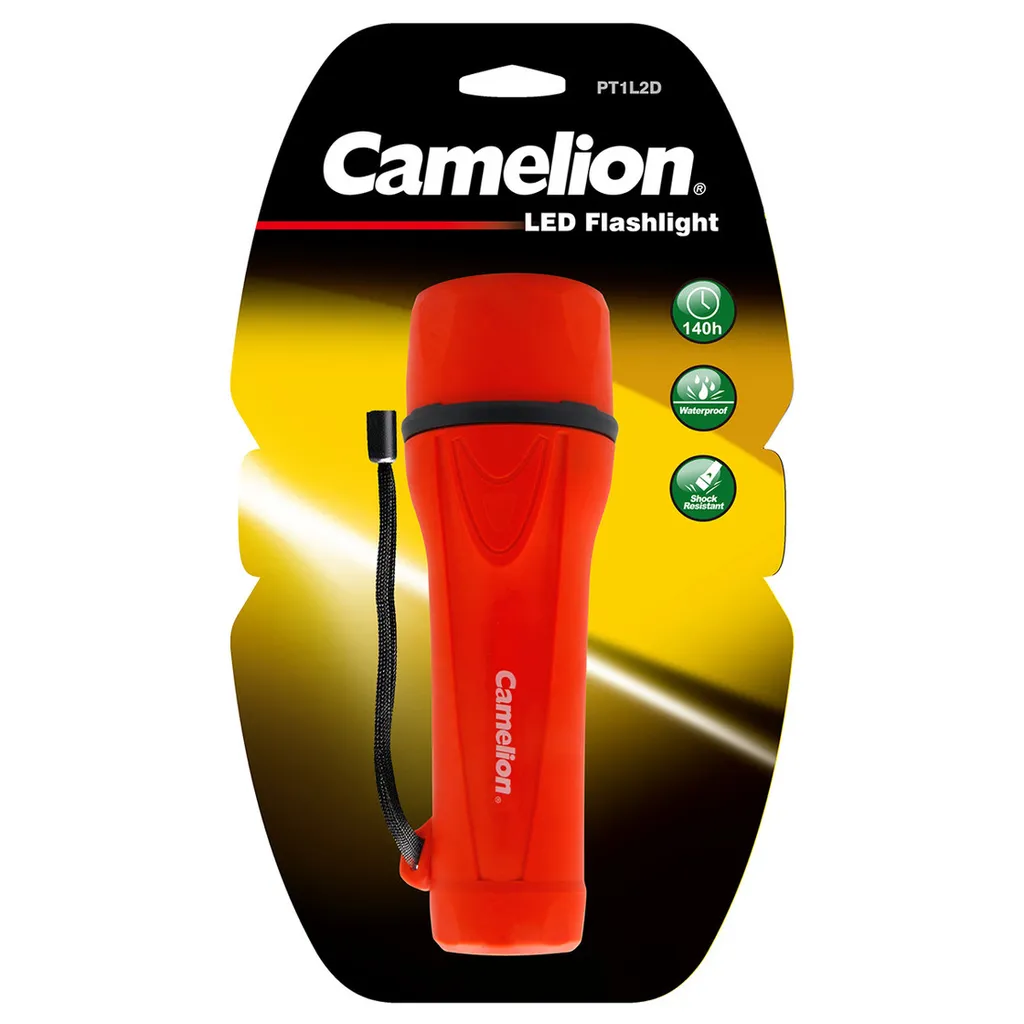 Lampe torche LED antichoc Camelion avec revêtement antidérapant