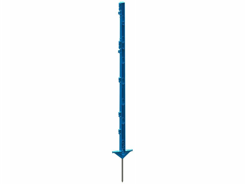Kerbl Kunststoffpfahl Expert blau, 105?cm, Doppeltritt, Bodennagel, Metall