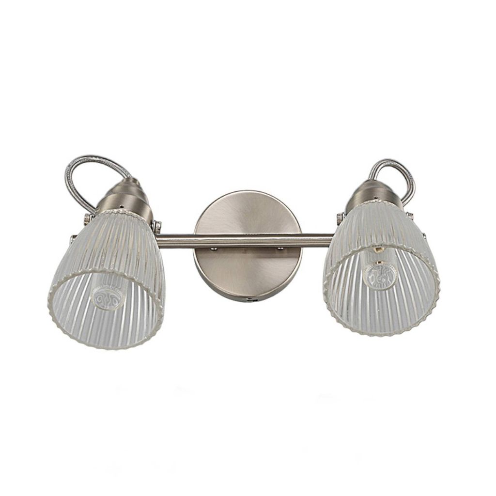 Lindby Bad-Wandleuchte Kara, 31 cm, 2-flg., Glas, IP44, G9 Produktbild 