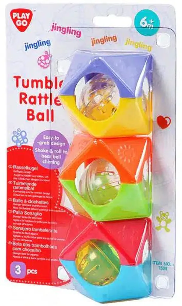 Balle tambourinante Playgo 3 pièces - Jouet d'éveil sonore pour bébé