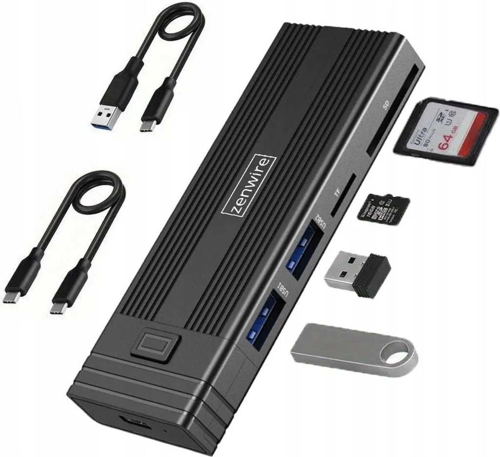 Alloggiamento per unità - HUB USB-C - 7 in 1 - SSD M.2 NVME PCIE SATA SD - Adattatore - Alloggiamento M2