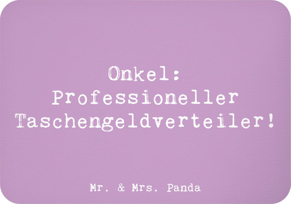 Mr. & Mrs. Panda Pinnwandmagnet Spruch Onkel Taschengeld - Lavendeltraum - Geschenk, Familienangehöriger, magnet, Geschenke, Patenonkel, Familienm...