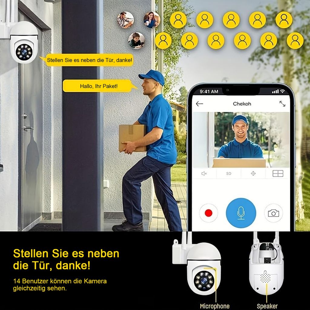BOYKEEP 2 Stück Überwachungskamera 2,4 GHz WLAN 360 ° Produktbild 6