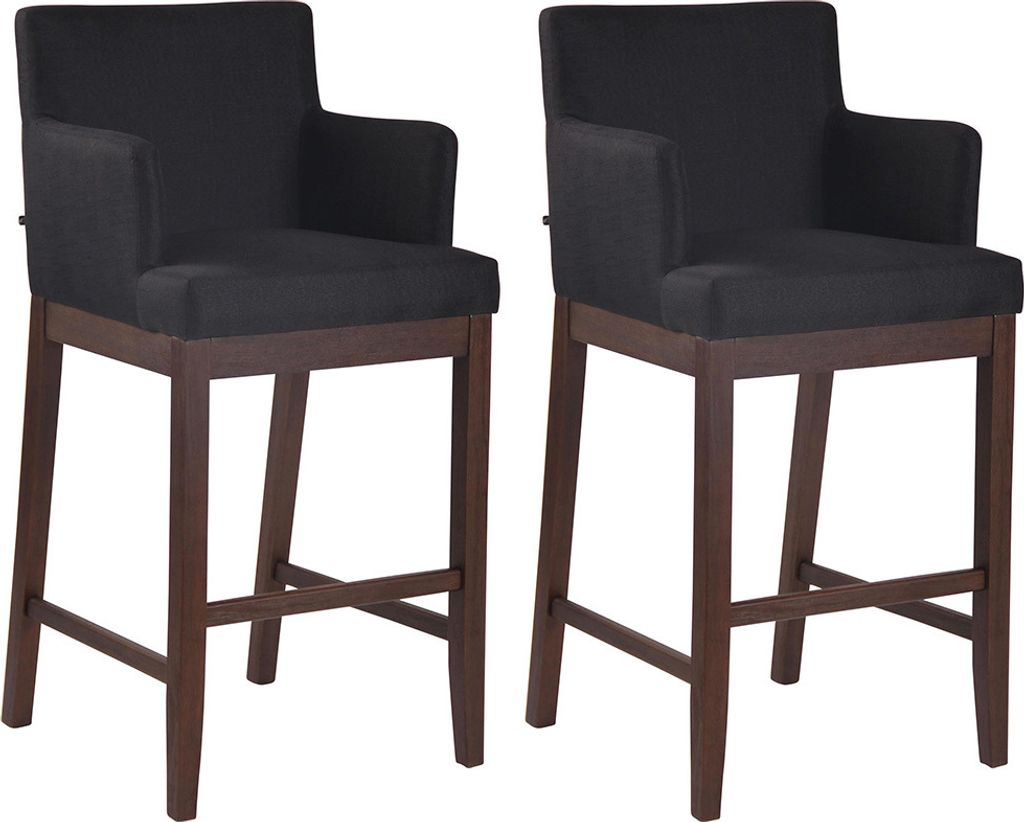 2er Set Barhocker HLO-CP28 Stoff antik schwarz