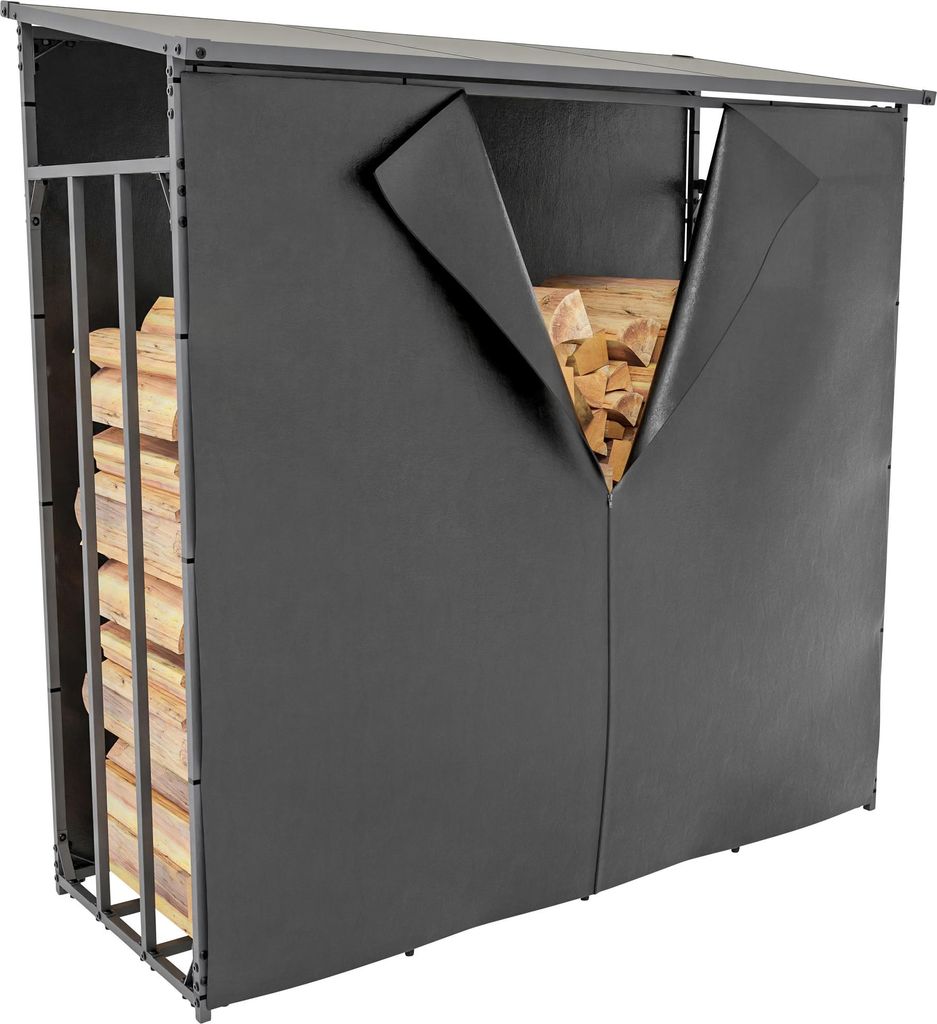 CLP Kaminholzunterstand Ruston Aluminium + Abdeckplane Produktbild 