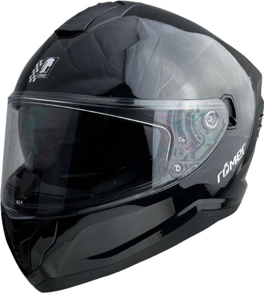 RR20171 - Römer Motorradhelm - Integralhelm mit Sonnenvisier, schwarz glanz Römer Helmets Helm: XL / 61-62cm,