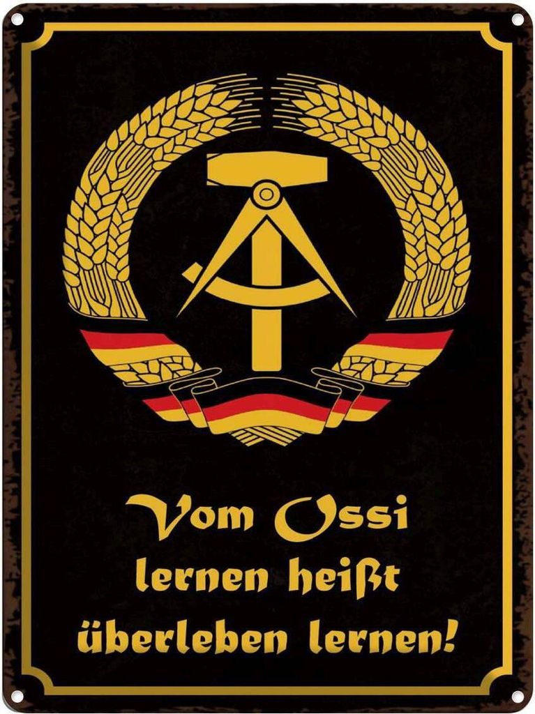vianmo Blechschild 40x30 cm Ossi lernen heißt überleben Produktbild 