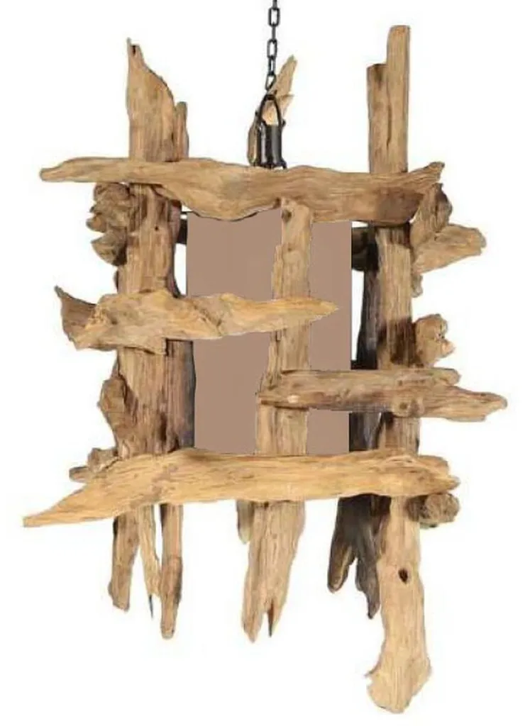 Plafonnier Teck Brun 50x50x79 cm ESPRIT - Habillez vos Hauts Plafonds