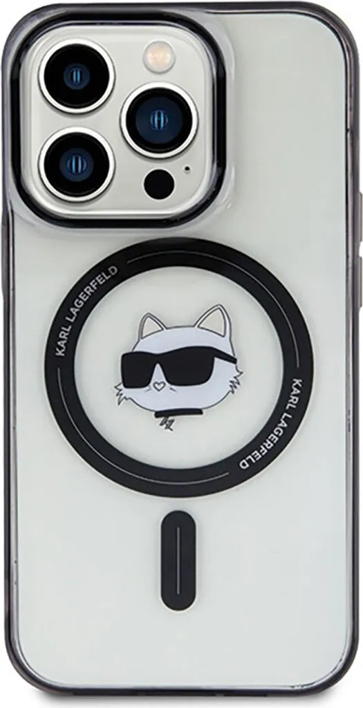 Karl Lagerfeld iPhone 15 Pro Custodia MagSafe Choupette IML Trasparente