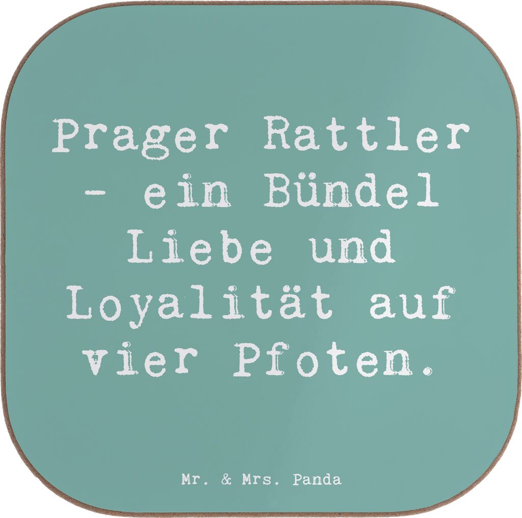 Mr. & Mrs. Panda Tassenuntersetzer Spruch Prager Rattler - Meeresbrise - Geschenk, Untersetzer für Gläser, Freude, Herz, Haustiere, Hund, Tischun...