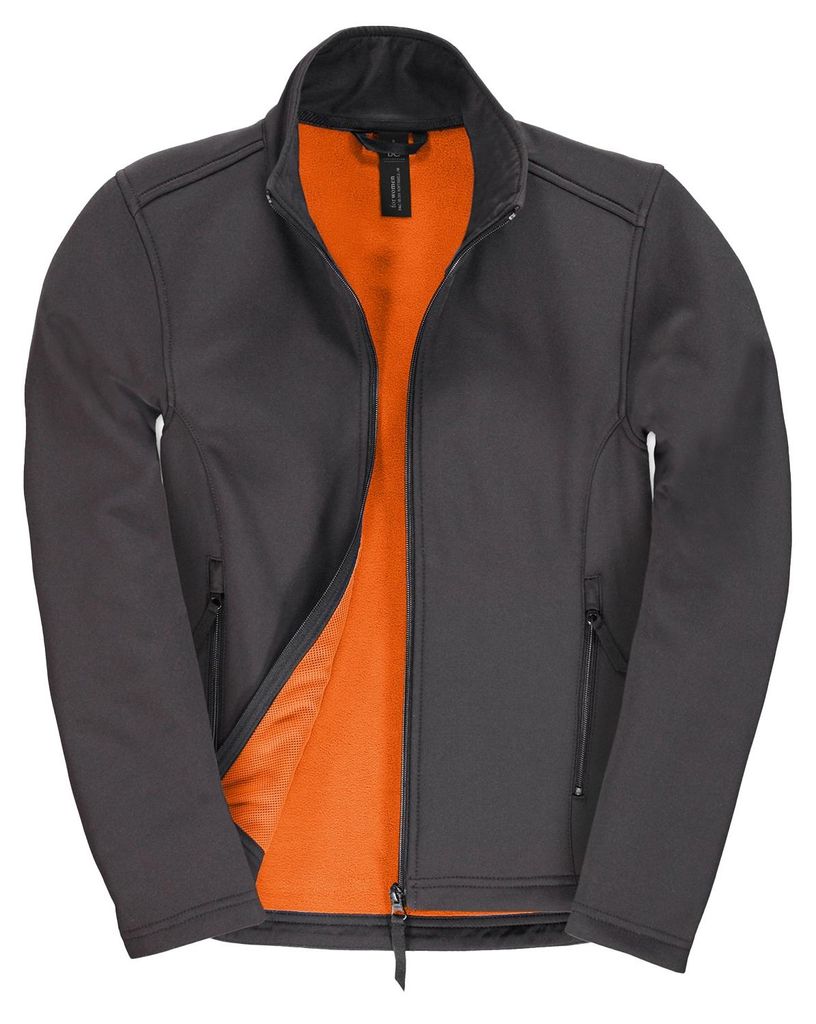 B&C - "ID.701" Softshelljacke für Herren LT1814 (M) (Dunkelgrau/Neon-Orange unifarben)