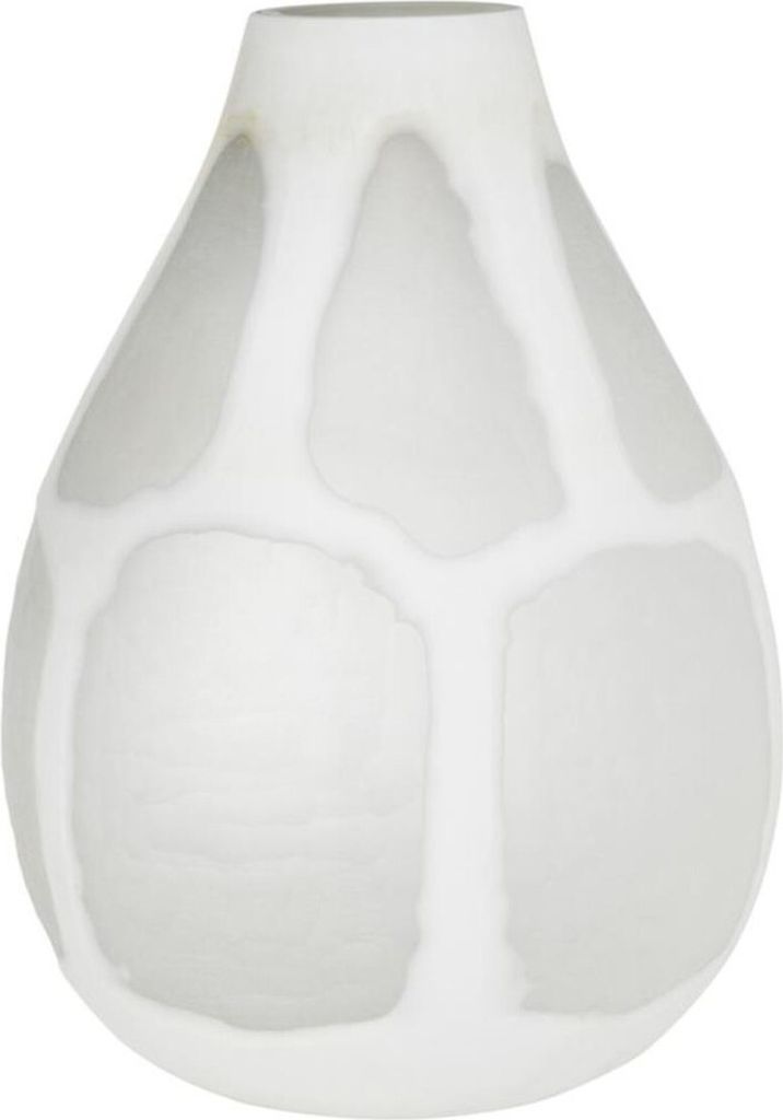 Casa Padrino Deko Glas Vase Weiß Ø 24 x H. 33 cm - Luxus Dekoration
