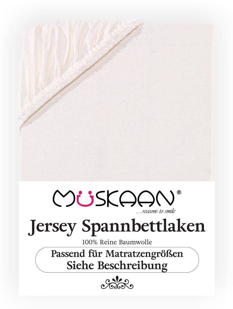 Müskaan Jersey Spannbettlaken 90x200cm - 100x200cm natur Produktbild 