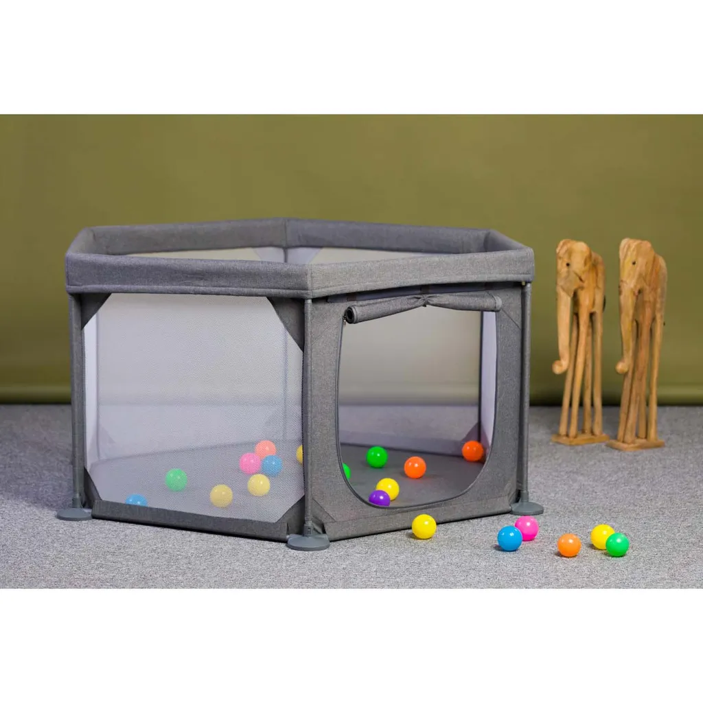Fillikid Parc hexagonal gris 134x67 cm pour bébé - 9