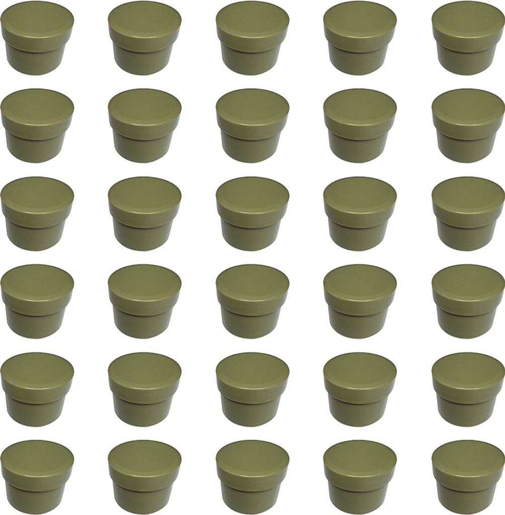 30 Salbendosen, Cremedosen 35ml flach khaki -farben - Produktbild 