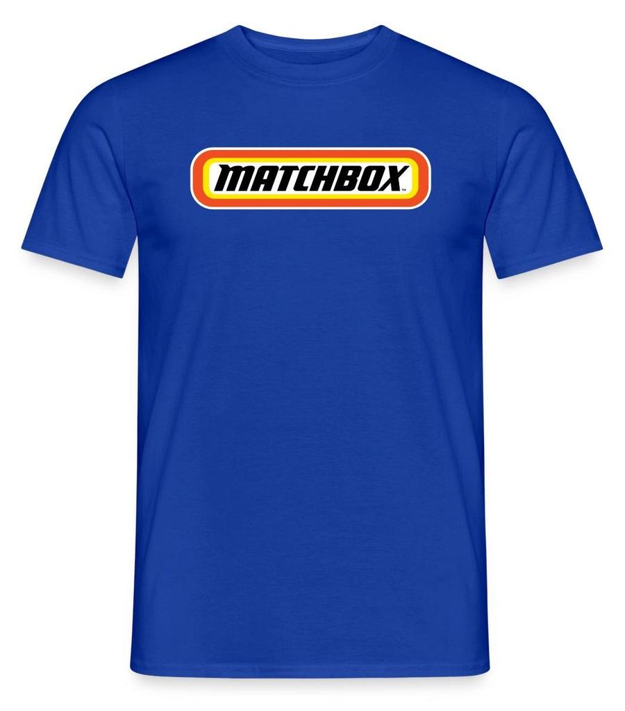 Spreadshirt Matchbox Offizielles Logo Orange, Gelb & Schwarz Männer T-Shirt, M, Dunkelblau