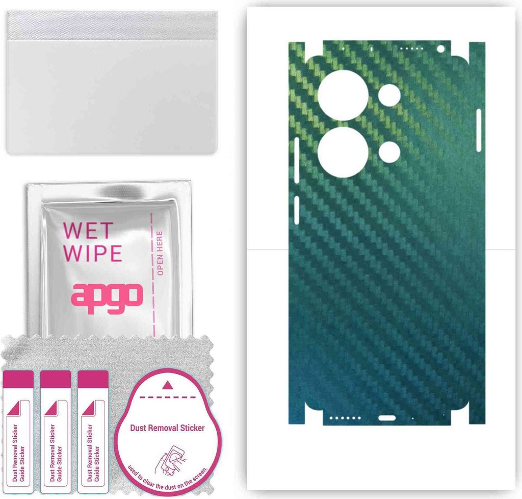 apgo Rückseite + Seiten Schutzfolie, Skin, kompatibel mit Xiaomi Redmi Note 13 Pro 4G, Hinten Displayschutzfolie aus Vinylfolie, kratzfest, einfac...