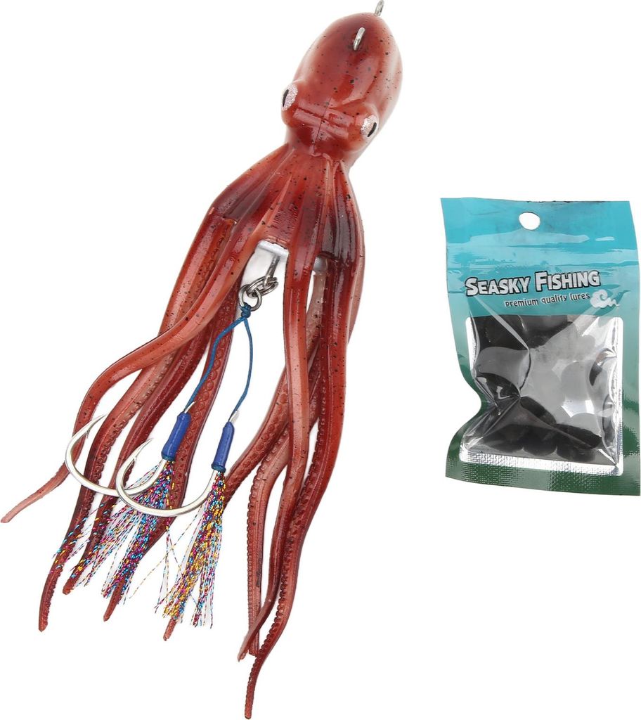 Fischerei -Tintenfisch Köder Künstliche Spray -Tinten -Design rot 300 g Lure Octopus für Meereszubehör