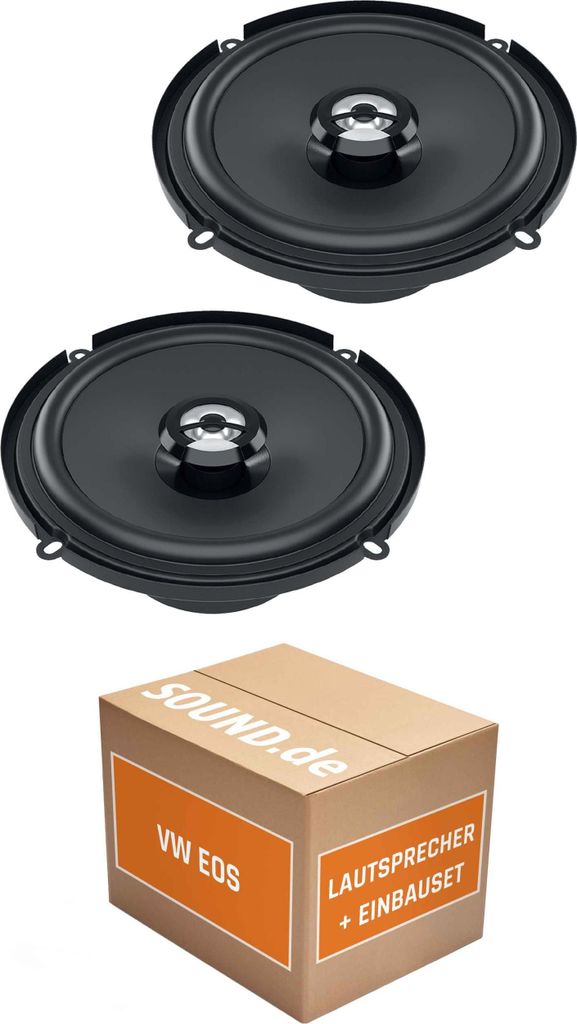 Lautsprecher Boxen Einbaupaket Seitenteil hinten Hertz DCX 160.3 passend für VW Eos | 2x Tief-Mitteltöner mit integriertem Hochtöner 120W MAX