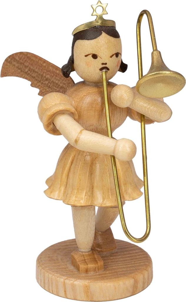 Kurzrockengel mit Zugposaune, natur (6,6cm) von Blank Kunsthandwerk