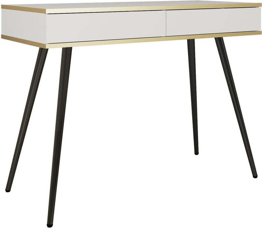 FURNLUX Konsolentisch Oro Weiss Und Schwarz 102cm / Hauptfarbe: Weiß / Abmessungen: 102 x 50 x 79 cm