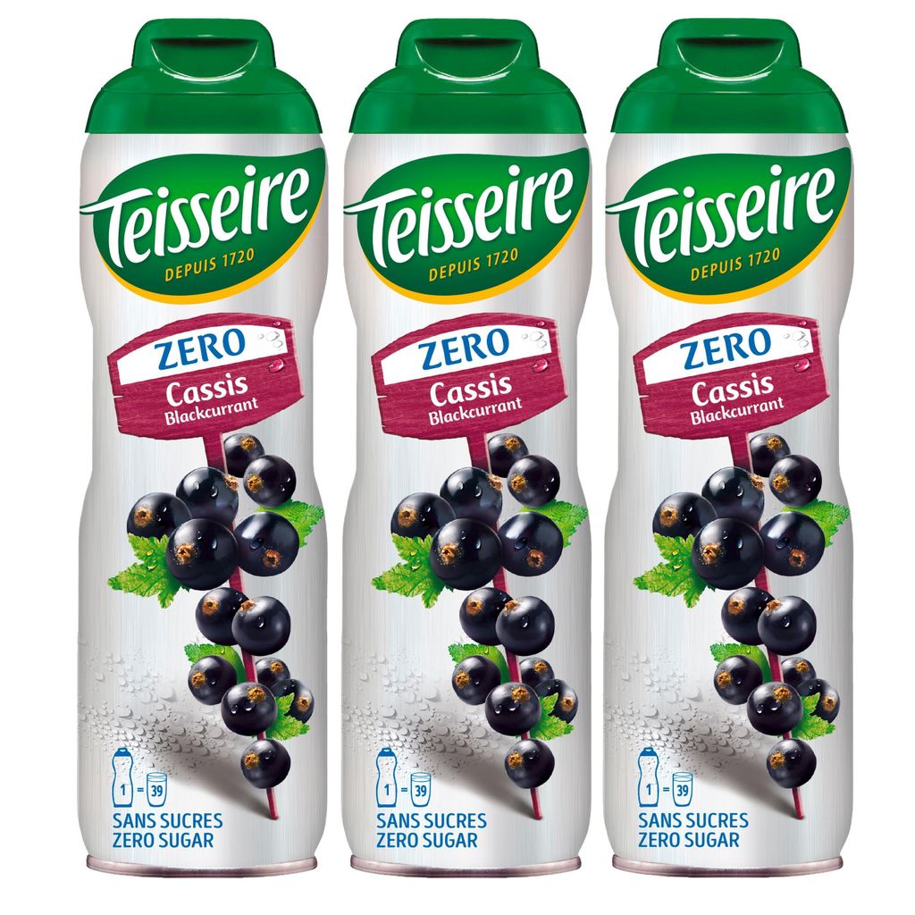Teisseire Sirup Cassis zero Zucker 600ml - Cocktails Produktbild 