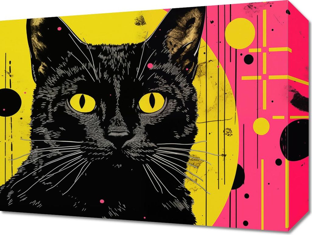 Bild 40x30cm Neon Kater