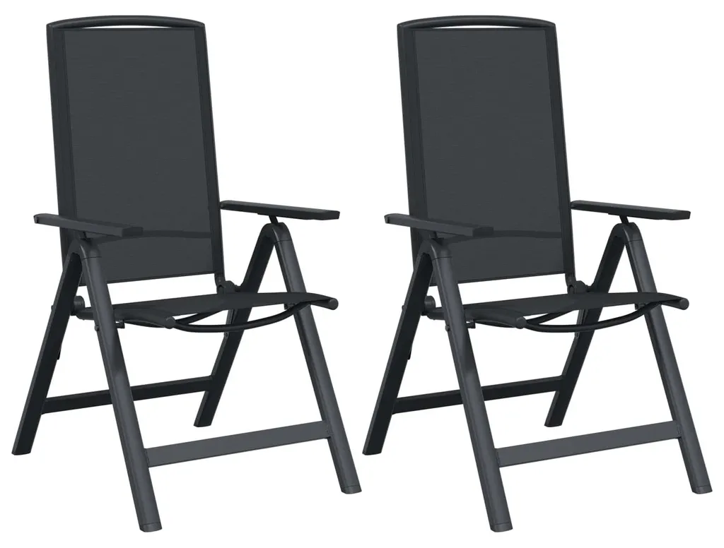 Fauteuils de relaxation extérieurs pour balcon et véranda en noir