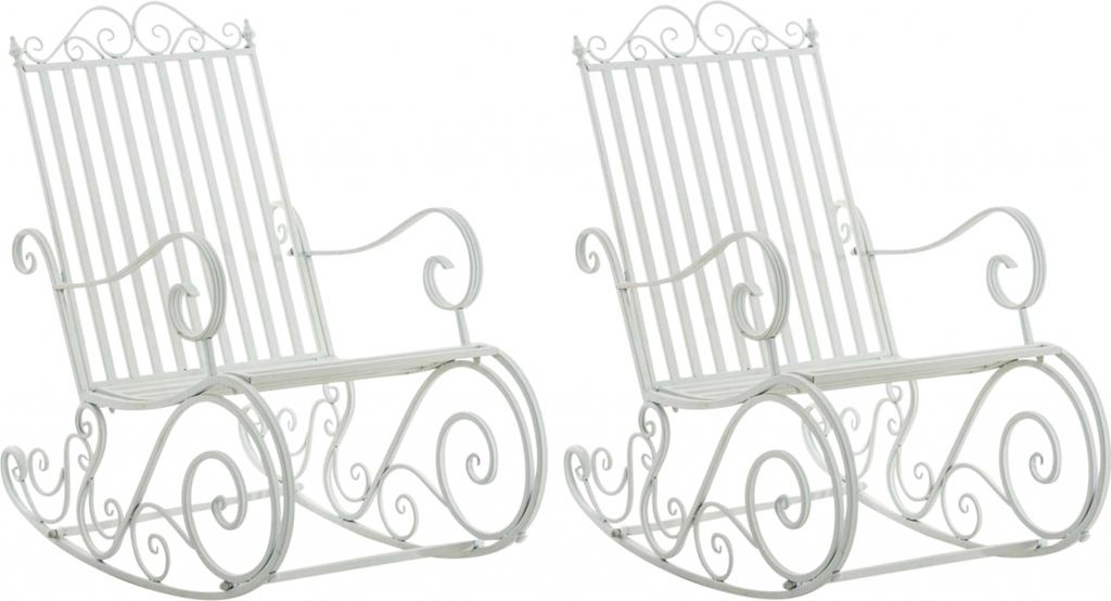 2er Set Schaukelstühle HLO-CP35 weiß