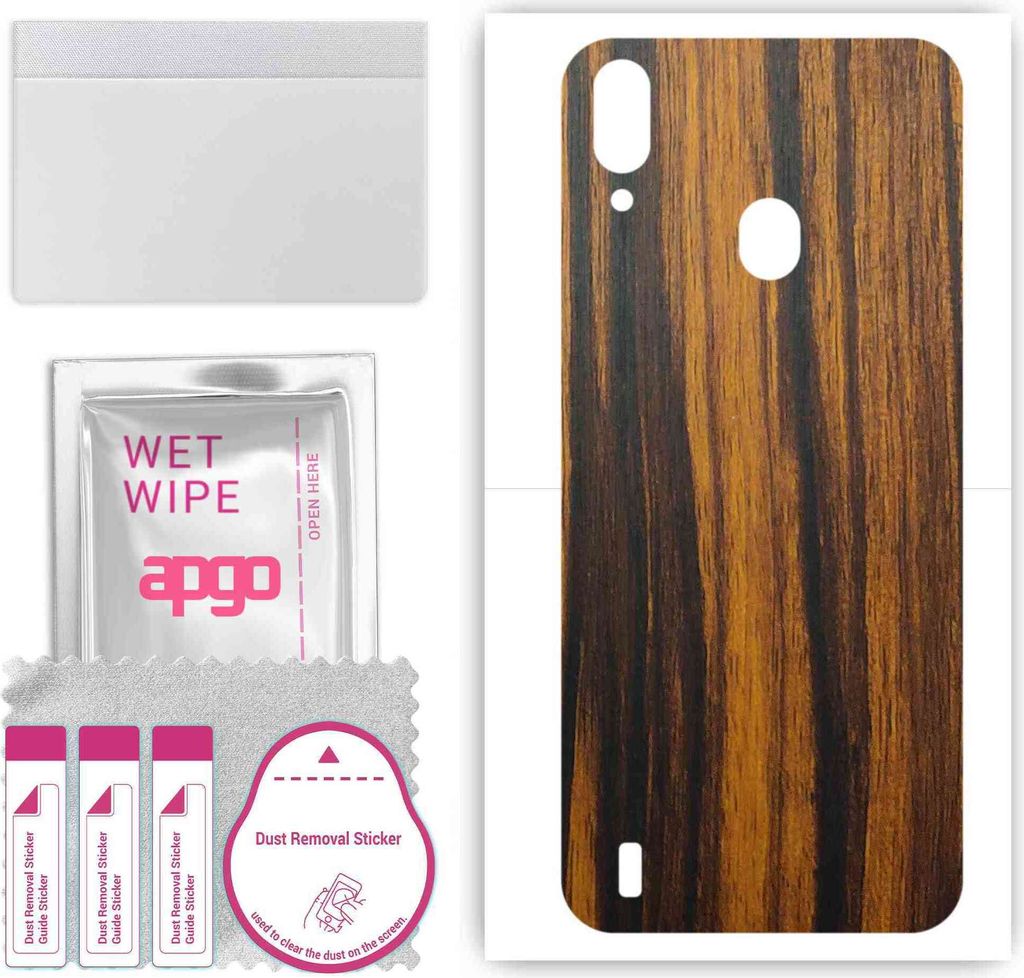 apgo Rückseite Schutzfolie, Skin, kompatibel mit Blackview A60 Pro, Hinten Displayschutzfolie aus Vinylfolie, kratzfest, einfache Montage - Tigerwood