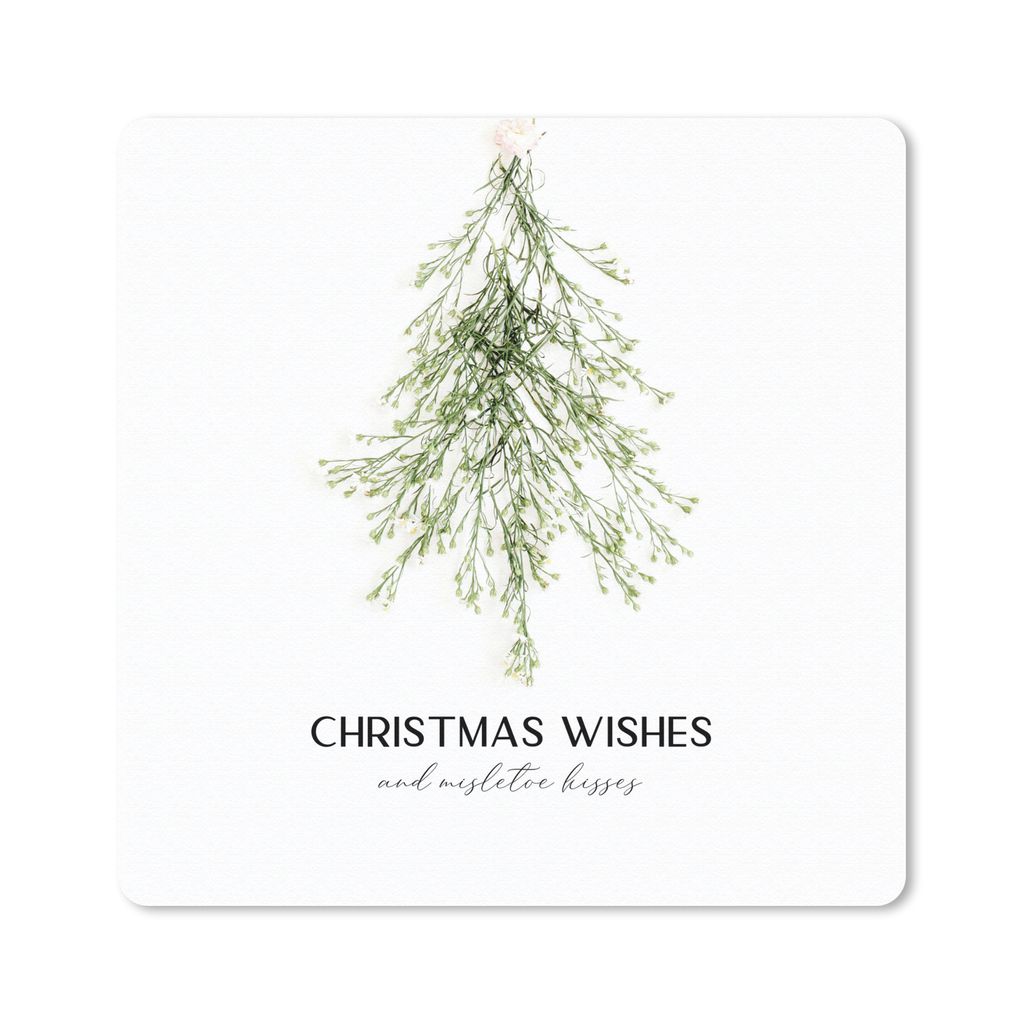 MuchoWow Mauspad Mousepad Winter - Baum - Mistelzweig 30x30 cm - Mousepads - Maus Mat - Pad - Mausunterlage - Gaming