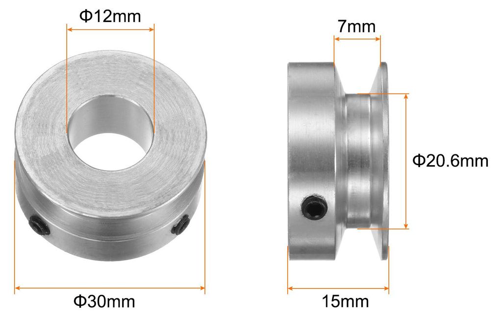 Einzelrillen Riemenscheibe Keilriemenscheibe 12mm feste Bohrung 30mm Au?endurchmesser Aluminiumlegierung mit Sechskantschlš¹ssel fš¹r Bohrmasch...